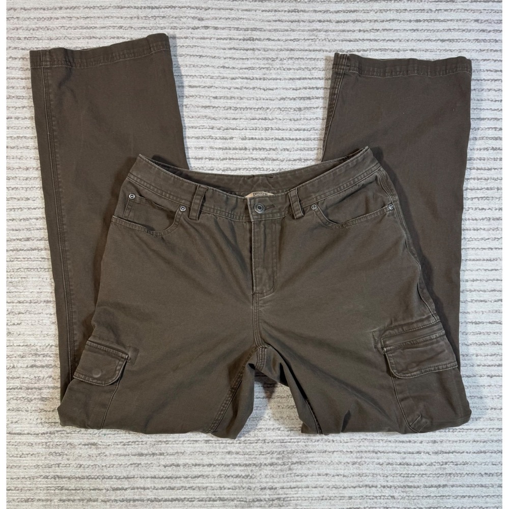 Duluth Trading Co Womens Cargo Pants Brown Straight Leg Size 8x33 Utility Work